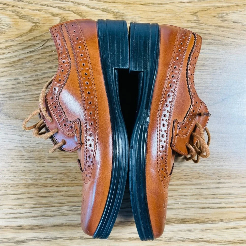 Deer Stags ACE Brown Leather Oxford Shoes‎ Boys 13M Dress Wingtip Brogue